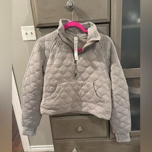Lululemon grey quilted scuba pullover
